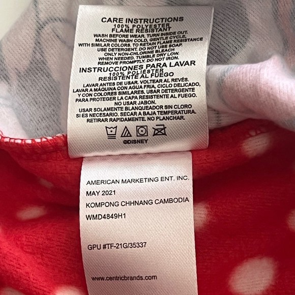 DISNEY Junior Minnie Mouse Pajama Girls Baby Red White Blanket Sleeper 4T New - Picture 7 of 8